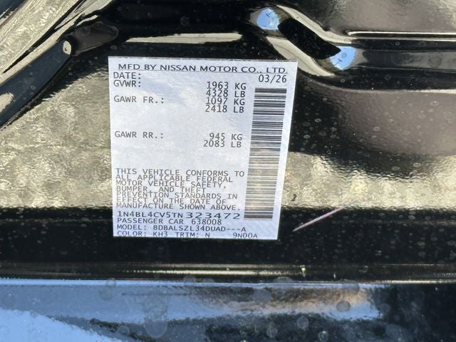 2026 Nissan Altima 2.5 SR