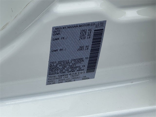 2025 Nissan Altima 2.5 SV