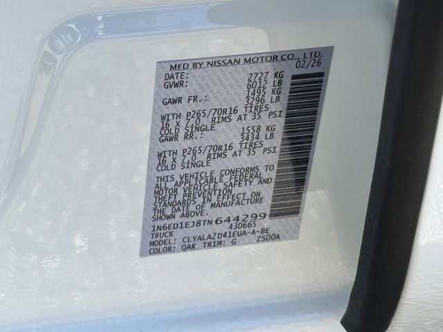 2026 Nissan Frontier S