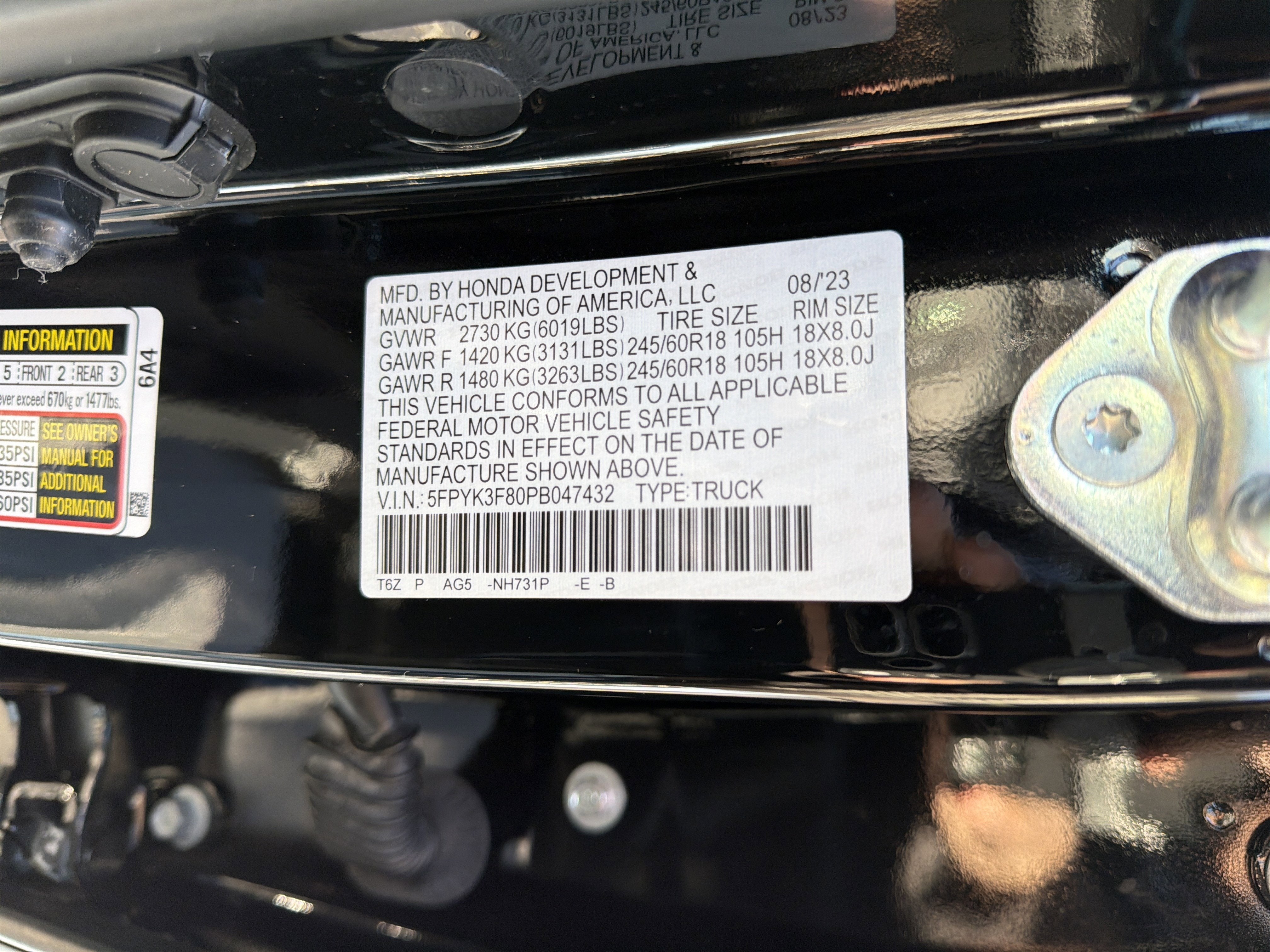 2023 Honda Ridgeline Black Edition