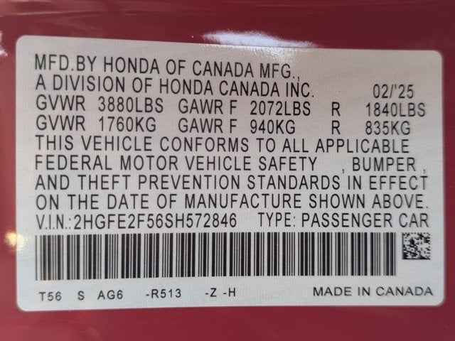 2025 Honda Civic Sport