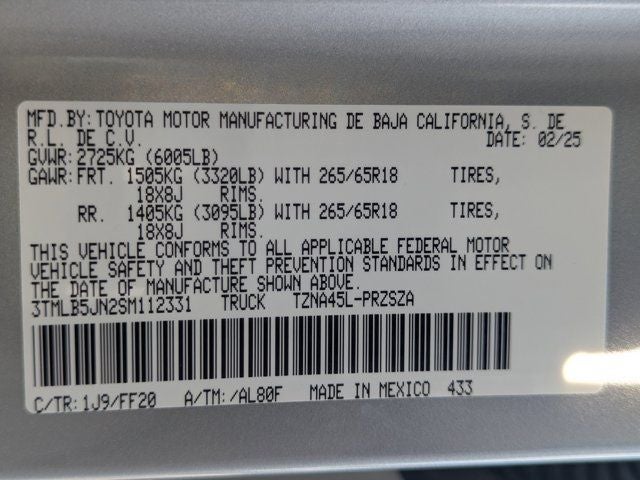 2025 Toyota Tacoma SR5