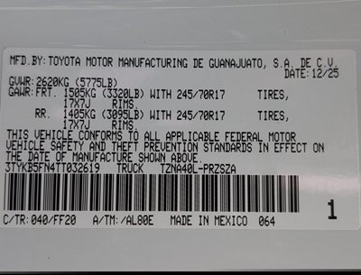 2026 Toyota Tacoma SR5