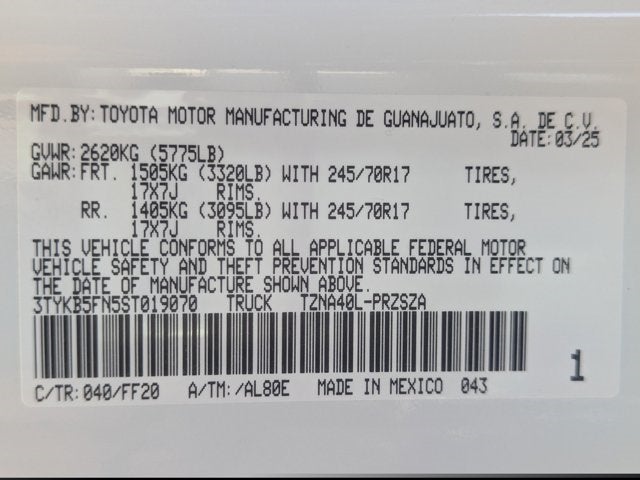 2025 Toyota Tacoma SR5