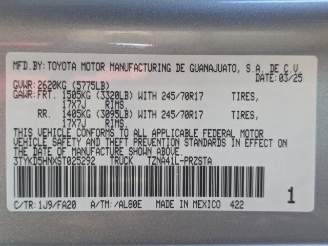 2025 Toyota Tacoma SR