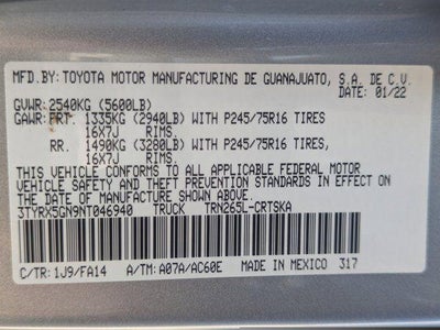 2022 Toyota Tacoma SR