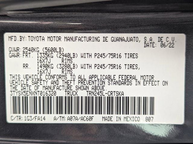 2022 Toyota Tacoma SR