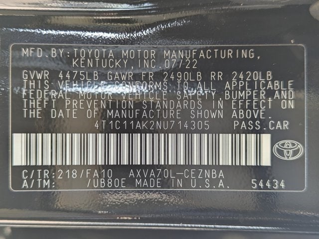 2022 Toyota Camry LE