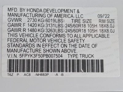 2023 Honda Ridgeline RTL