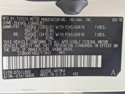 2016 Toyota Highlander XLE V6