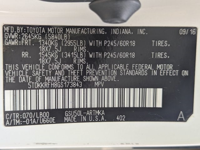 2016 Toyota Highlander XLE V6