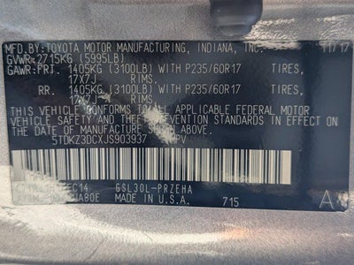 2018 Toyota Sienna LE 7 Passenger