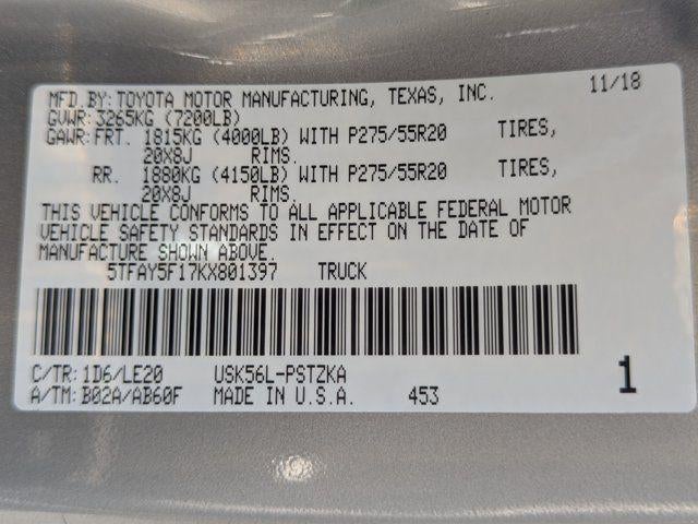 2019 Toyota Tundra Platinum 5.7L V8