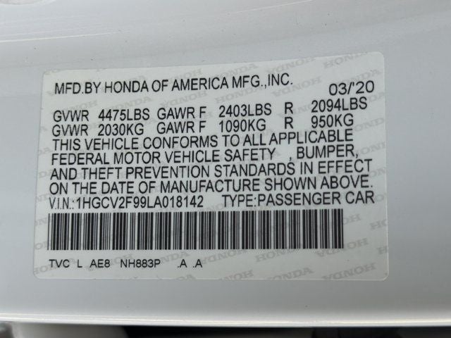 2020 Honda Accord Touring 2.0T